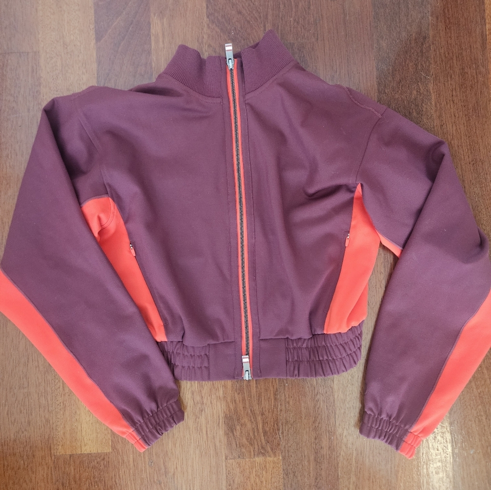 Nwot Wilson Red & Cabernet Contrast 70s Style Warm Up Jacket Xs